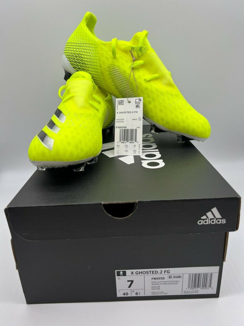 Adidas X Ghosted.2 FG Men's Soccer Cleats Volt/Black FW6958 Size 7 NIB